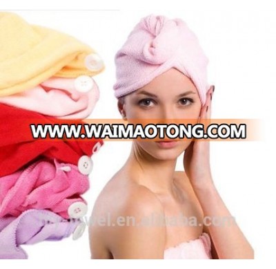 2016 hot sale microfiber hair drying towel turban towels wrap wholesales